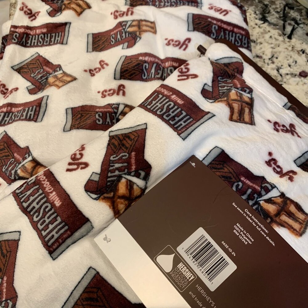 Chocolate Hershey Plush Throw Plush Candy Oversized NWT